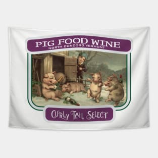 Curly Tail Select Pig Food Wine Tapestry