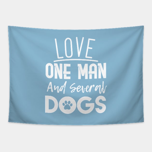 Dog Lover Woman Tapestry by Enzai