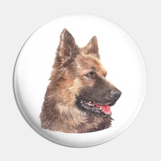 Beautiful German Shepherd Watercolor Art Pin