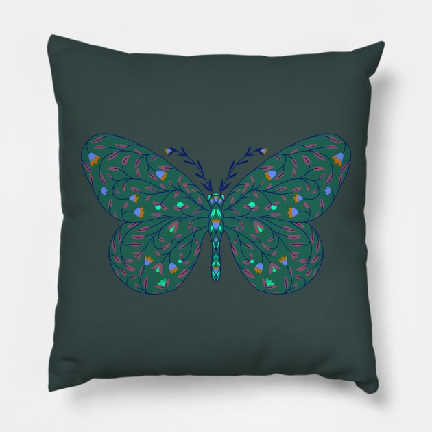 Blooming Butterfly Pillow by mkbl