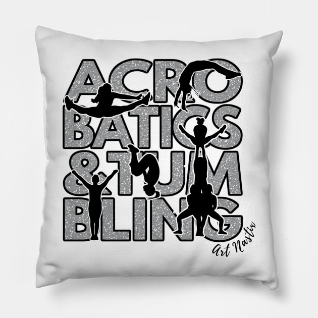 Acrobatics & Tumbling - Silver Pillow by Art Nastix Designs