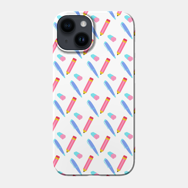Pen Eraser Back To School Pattern Back To School Phone Case TeePublic