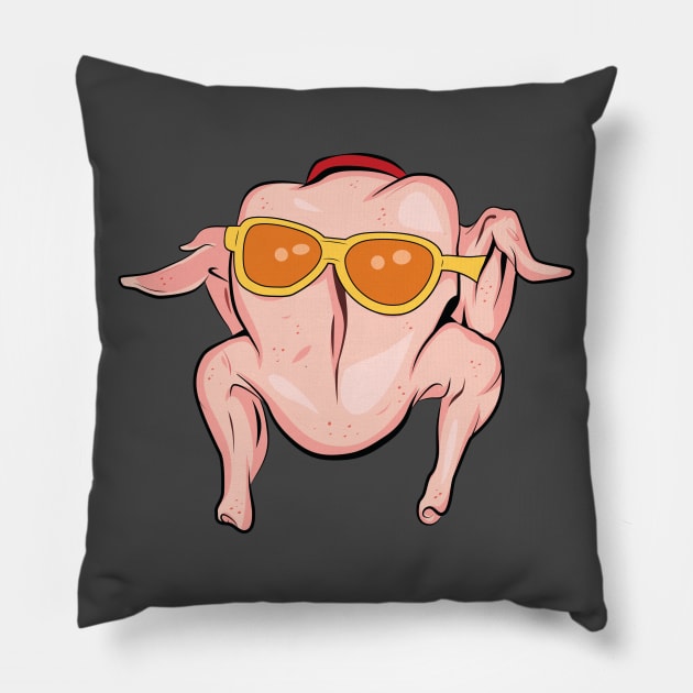 Friends Turkey Thanksgiving Funny Pillow by portraiteam