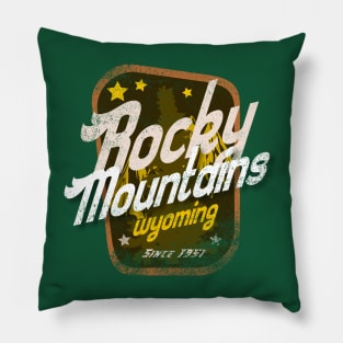 Rocky Mountains distressed Pillow