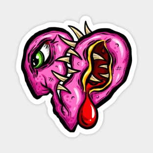 Zombie Heart Blood Teeth Green Valentines Magnet