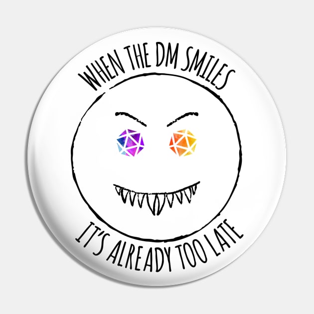 When the DM Smiles - rainbow & black - Dice LGBTQ+ Pin by SJart