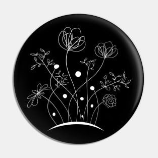 Floral Line Art Pin