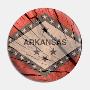 Wood Flag of Arkansas Pin