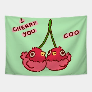 I cherry you, pigeons as cherries ready for valentines day Tapestry