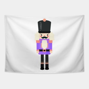 Purple and Black Christmas Nutcracker Toy Soldier Graphic Art Tapestry