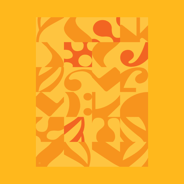 Musical Notes Orange Yellow Pattern by Dez53
