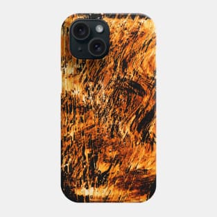 Simple abstract boho background with animal stripes and stains. Hand-painted watercolor, acrylic texture. Cognac, whiskey color, warm amber. Best for the print, fabric, poster, wallpaper, cover. Phone Case