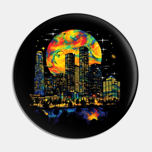San Jose California Psychedelic Trip A 3D Cityscape Pin by Artwear Cafe