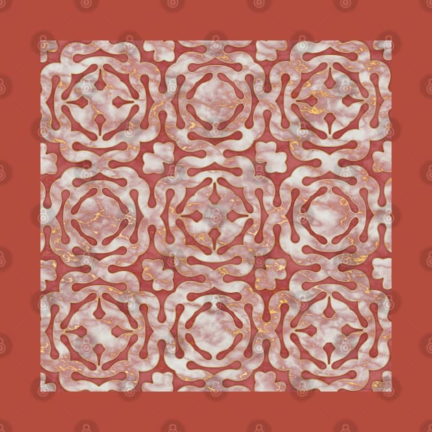 Pink and gold marble mosaic pattern by lents
