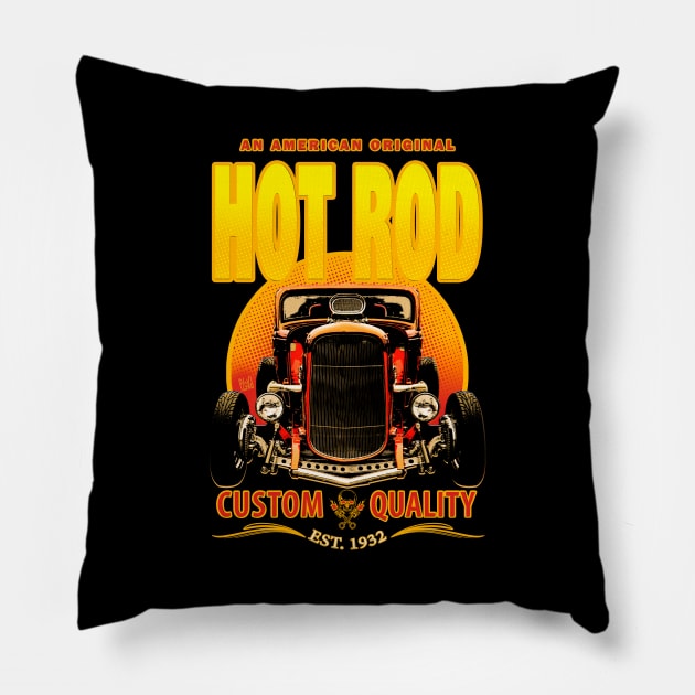 Hot Rod Summer Pillow by ploxd