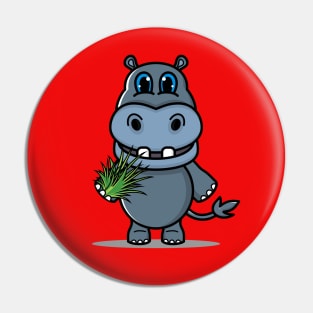 Hippos eat grass Pin