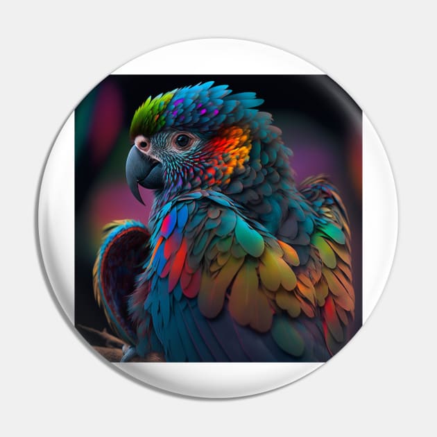 Living Life In Colour, Bird Pin by AICreateWorlds