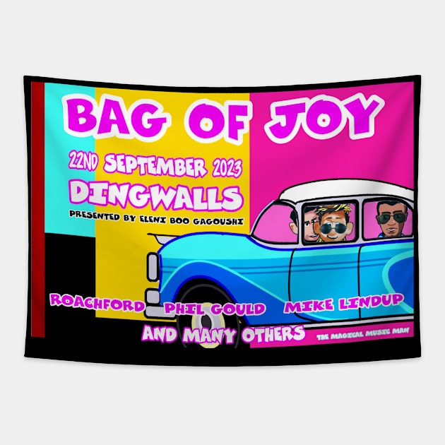 Bag of Joy Car with Roachford Phil and Mike Tapestry by EnceladusWaters