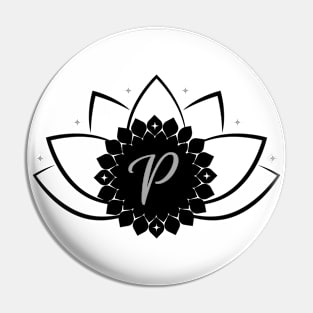 P - Lotus Flower Monogram Pin