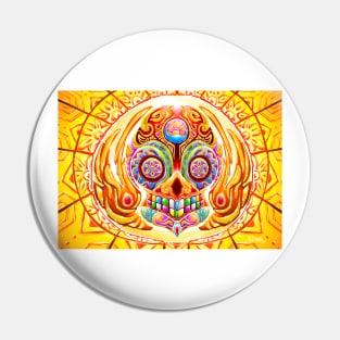 Golden Day of the Dead Skull Pin