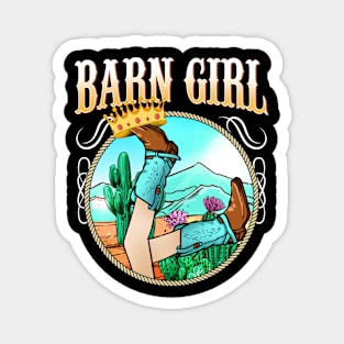 Barn Girl I Equestrian Pony Horse Fan Magnet