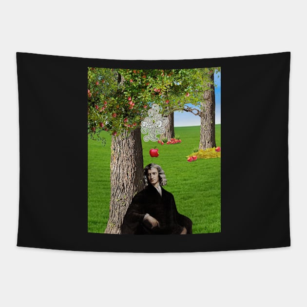 Isaac Newton Apple Tree [remake] Tapestry by red-leaf