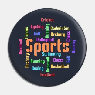 Sports Word art Pin