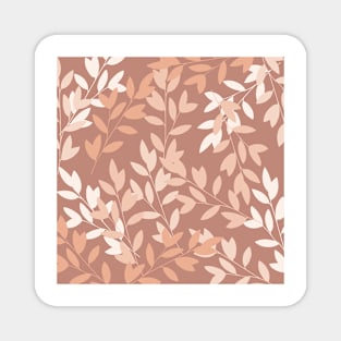 Leaves in neutral tone pattern Magnet