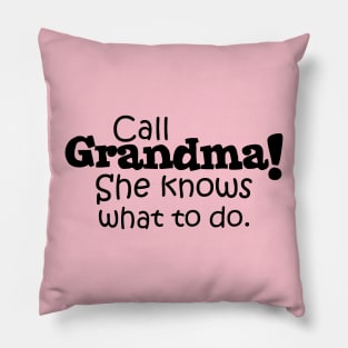 Call Grandma! She Knows What To Do. Pillow