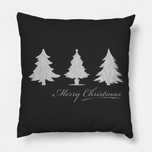 Merry Christmas! Snowy Christmas Trees Pillow