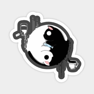 Ying Yang Cats Magnet