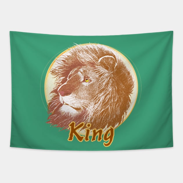 King Lion Tapestry by Toonicorn