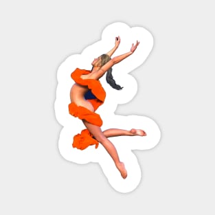 Woman girl dancer leaping in air Magnet