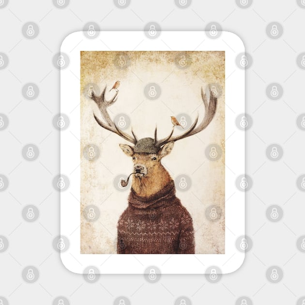 Funny Deer Thinking Magnet by FREAC