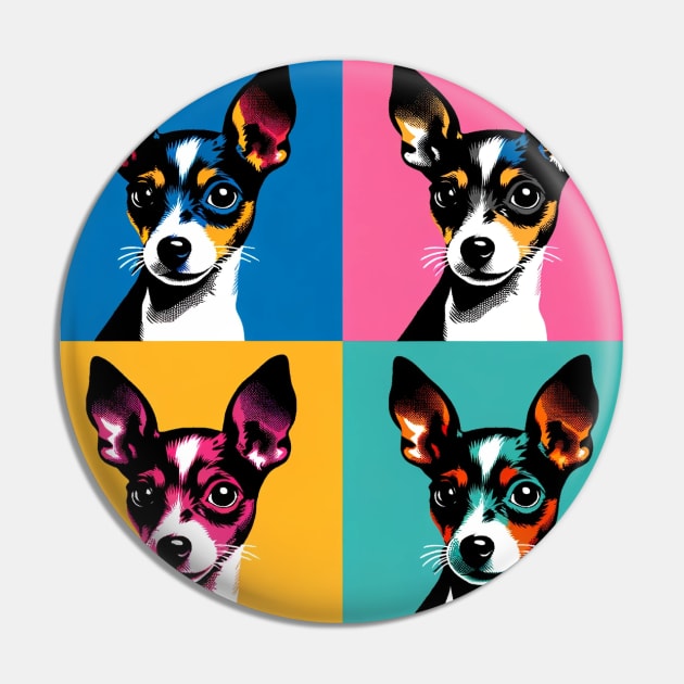 Toy Fox Terrier Pop Art - Dog Lovers Pin by PawPopArt