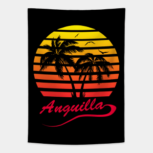 Anguilla 80s Tropical Sunset Tapestry