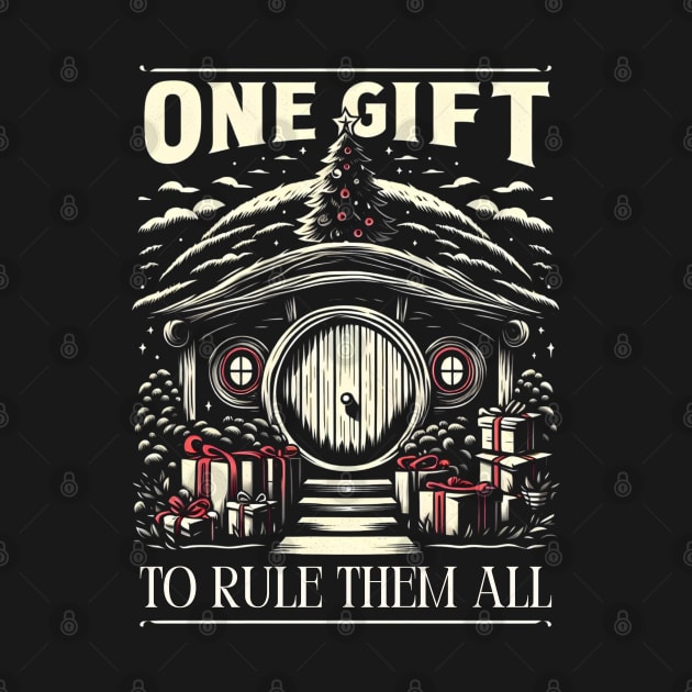 One Gift to Rule Them All - Black - Funny Christmas Fantasy by Fenay-Designs