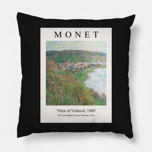 Claude Monet View of Vétheuil 1880 Exhibition Painting Pillow