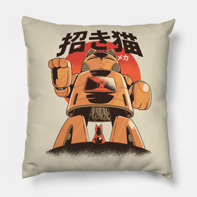 Cat Mecha Robot Pillow by Safdesignx