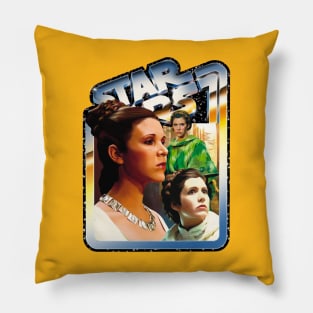 The Princess (black starfield, chrome border) Pillow