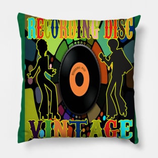 vintage recording disc disco vintage collection Pillow