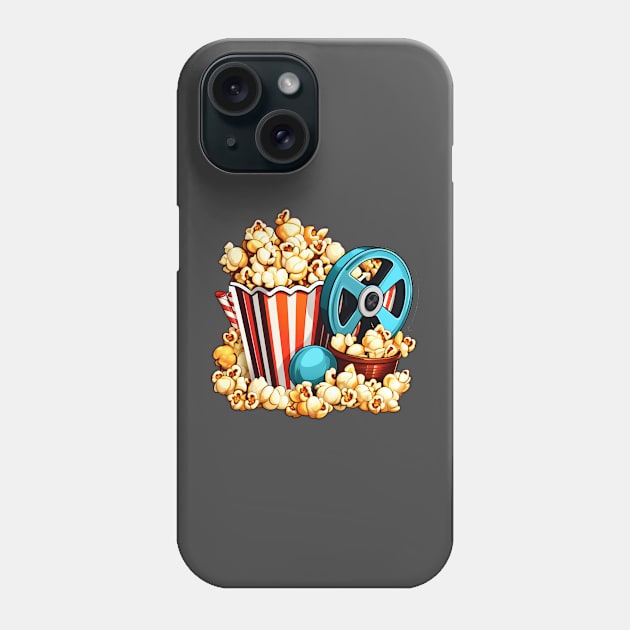 Movie night popcorn family friends design Phone Case by Edgi