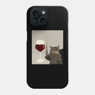 CAT MOOD - WINE pixelart Phone Case