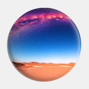 Ai Generated Art Scenery -Desert Night Sky Purple Stars Pin