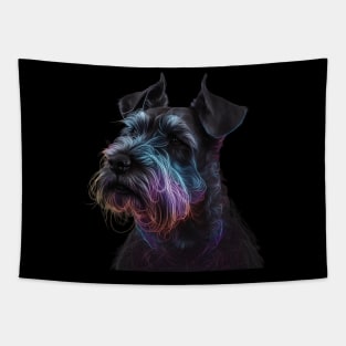 Neon Miniature Schnauzer Tapestry