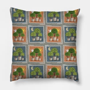 Night & Day Topiaries Pillow