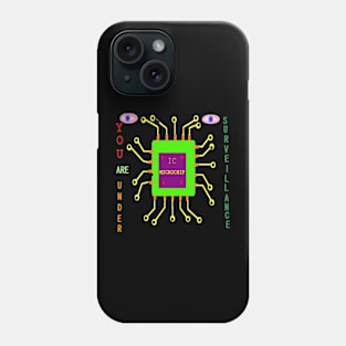 Under surveillance Illustration on Black Background Phone Case