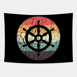 Vintage Ship's Wheel | Cracked Style Tapestry