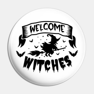 halloween welcome witches text art design Pin