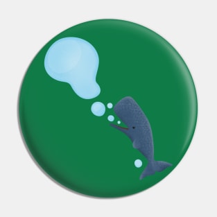 Cute sperm whale blowing bubbles cartoon Pin